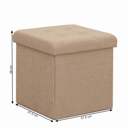 Taburet textil bej Falon 37.5x37.5x387 cm