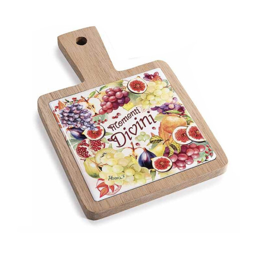 Set 4 platouri servire lemn ceramica cm 12 x 18 H