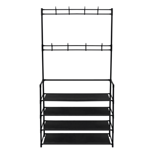 Cuier cu suport pentru pantofi negru Taras 80x28x158 cm 