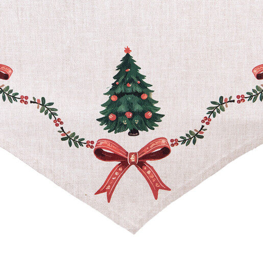 Traversa masa Craciun bumbac multicolor 50x160 cm