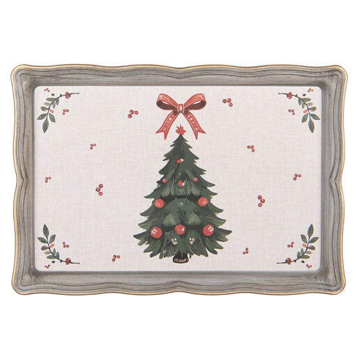 Tava Craciun Bradut plastic multicolor LF 31x22x2 cm