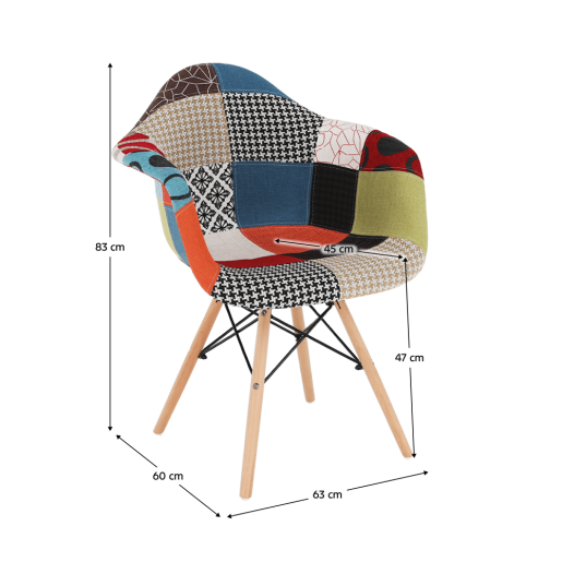 Fotoliu patchwork fag Tobo 63x60x83 cm