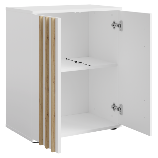 Comoda DTD alb stejar artisan Tolis 60x35x73 cm