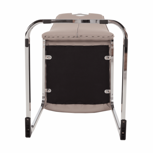 Scaun tapiterie piele ecologica gri maro Tosena 44x60.5x98 cm