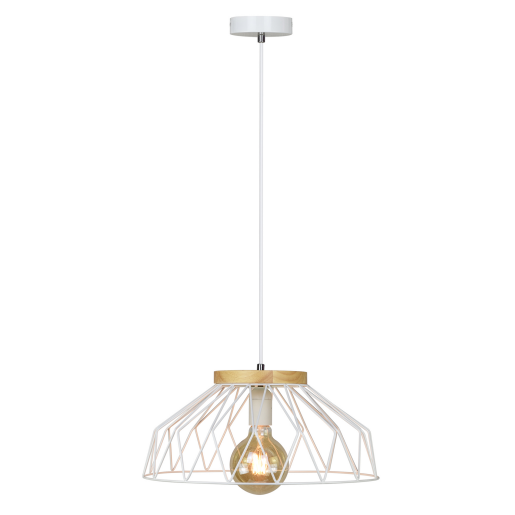 Lustra metal alb lemn natur Trex 37.5x37.5x119.5 cm