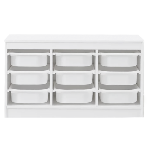 Organizator cu cutii de depozitare MDF plastic alb Trimal 99x44x55 cm