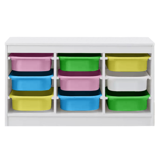 Organizator cu cutii de depozitare MDF plastic multicolor Trimal 99x44x55 cm