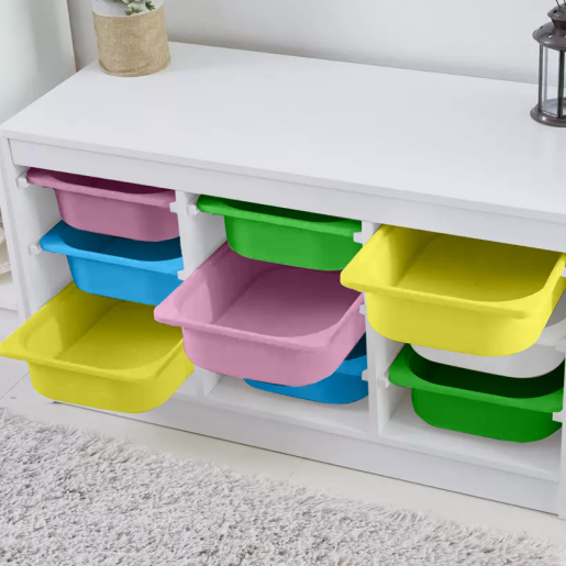 Organizator cu cutii de depozitare MDF plastic multicolor Trimal 99x44x55 cm
