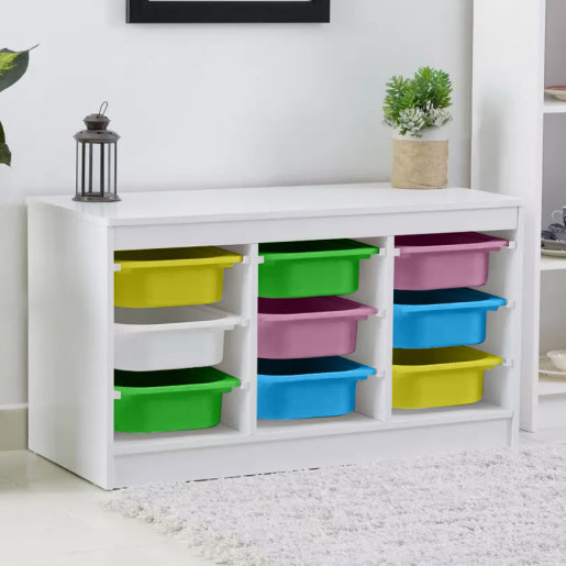 Organizator cu cutii de depozitare MDF plastic multicolor Trimal 99x44x55 cm