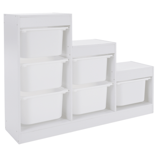 Raft, organizator DTD plastic alb Trinis 120,5x30x90 cm