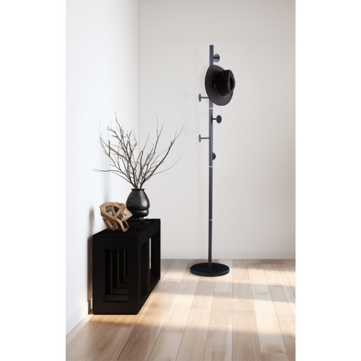 Cuier pardoseala negru metal/marmura Triton 36,5x176 cm