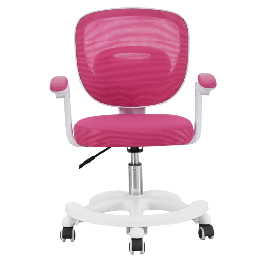 Scaun birou pivotant roz alb Trixi 59x50x81-91 cm