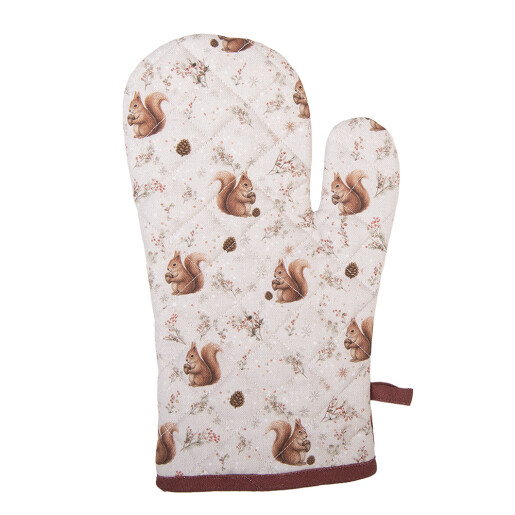 Manusa bucatarie Veverite bumbac bej maro 18x30 cm
