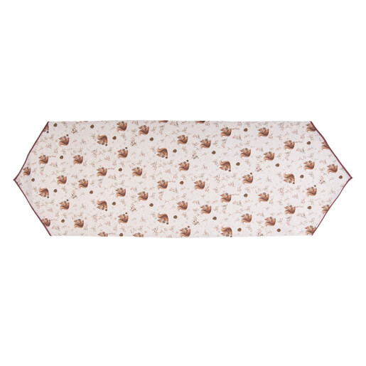 Traversa masa Veverite bumbac bej maro 50x160 cm