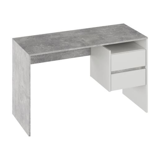 Birou DTD beton alb Tulio 125x51.6x75.4 cm 