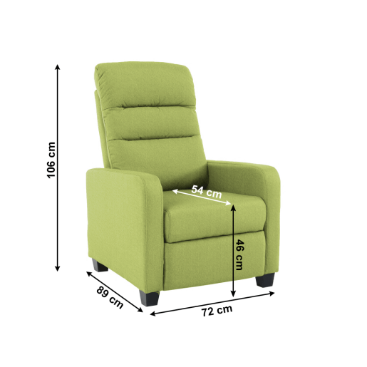 Fotoliu tapiterie textil verde Turner 72x89x106 cm