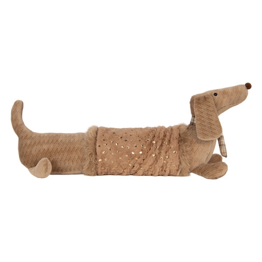 Figurina Catelus textil maro auriu 58x20x21 cm