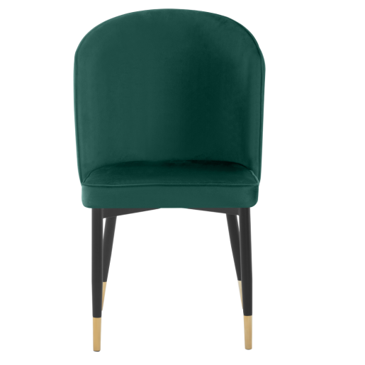 Scaun dining catifea verde metal negru Udaja 49x47x87 cm