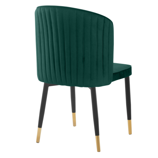 Scaun dining catifea verde metal negru Udaja 49x47x87 cm