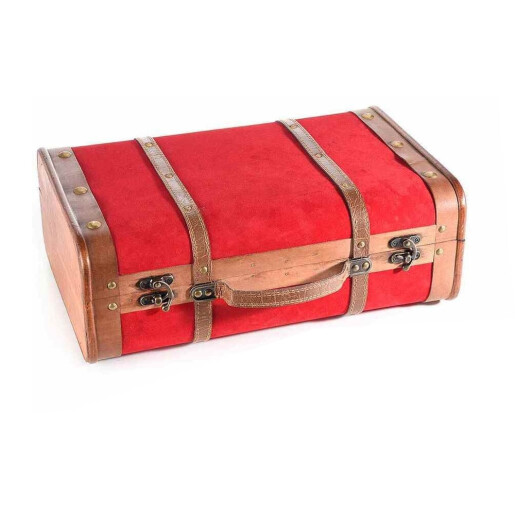 Set 2 valize decorative lemn velur 45x16x30 cm, 38x13x24 cm