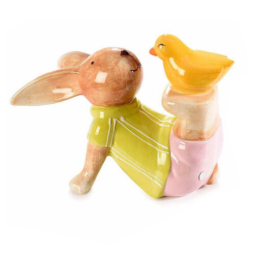 Figurina Iepuras Paste ceramica multicolora 16.5x9.5x12