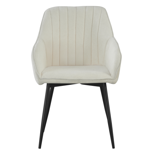 Fotoliu de design textil crem boucle metal negru Vajro 57,5x61,5x85 cm