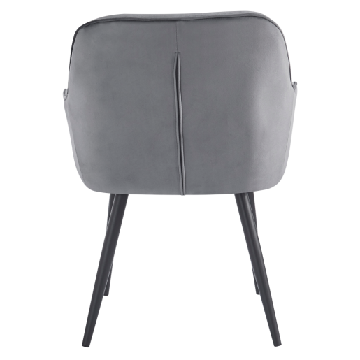 Fotoliu de design catifea gri metal negru Verio 58.5x62x81 cm