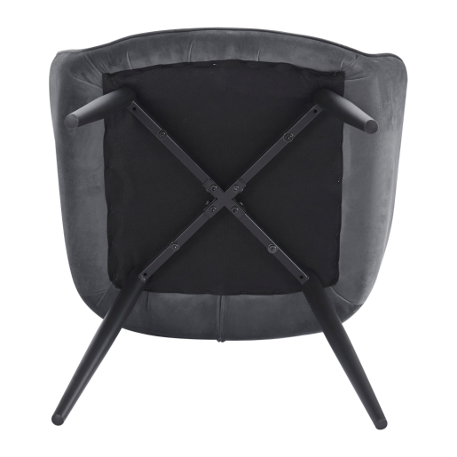 Fotoliu de design catifea gri metal negru Verio 58.5x62x81 cm