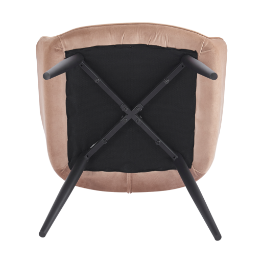 Fotoliu textil maro metal negru Verio 58.5x62x81 cm