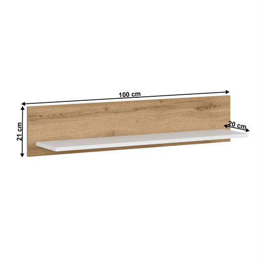 Etajera DTD alb stejar wotan Vilgo 100x20x21 cm