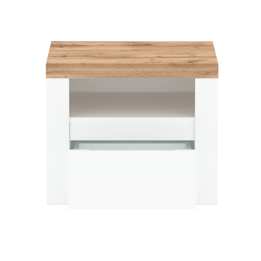 Noptiera DTD alb lucios/stejar wotan Vilgo 60,1x40x50,5 cm