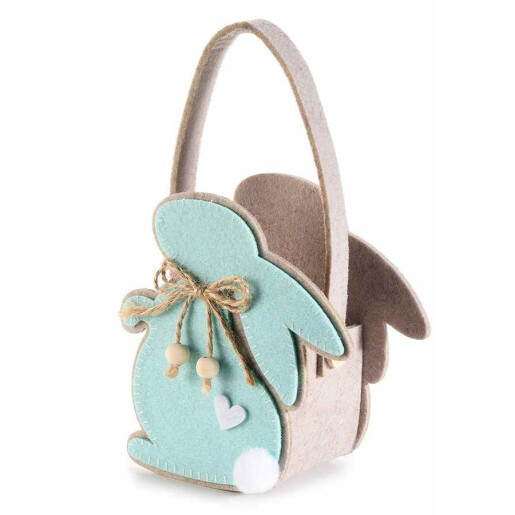 Gentuta Iepuras textil bej albastru 12x8x19 cm