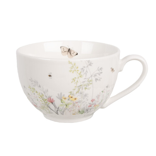 Ceasc cu farfurioara portelan multicolor Summer 12x9x6 cm, 14x2 cm, 250 ml