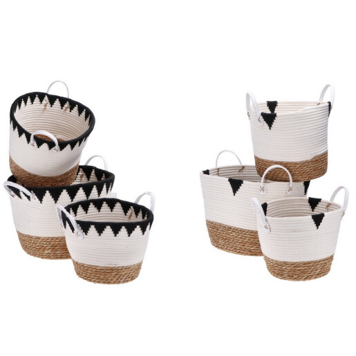 Set 6 cosuri depozitare iarba mare multicolor 27 x 21,5, 33 x 23,5,  37 x 27,5 cm