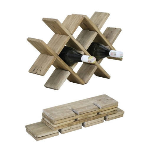 Suport 8 sticle vin lemn maro 52 x 10 x 32 cm