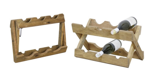 Suport 6 sticle vin lemn maro 49 x 23 x 25 cm