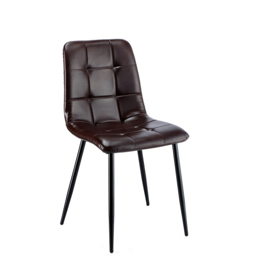 Set 4 scaune fier negru piele ecologica maro Jade 44 x 53 x 86,5 cm