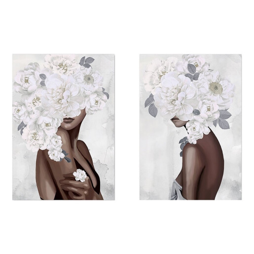 Set 2 tablouri pictura panza Women 2 x 70 x 100 cm
