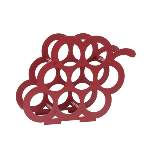 Suport 8 sticle vin fier rosu  51,5 x 18 x 38 cm