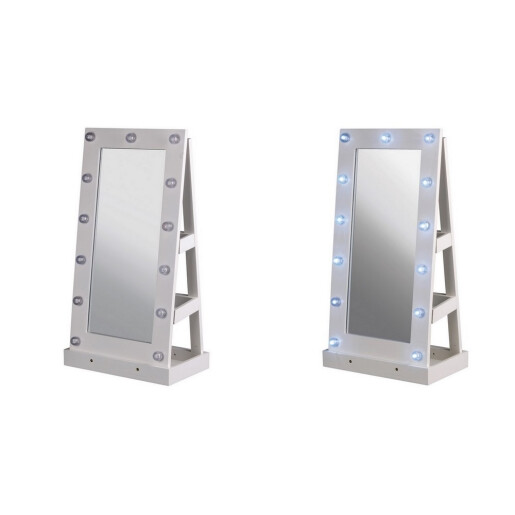 Oglinda de masa cu leduri mdf alb 32 x 20 x 63 cm