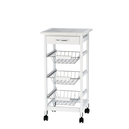 Carucior servire mobil metal lemn 37 x 37 x 76 cm