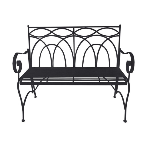 Banca gradina, terasa fier negru 113 x 55 x 96 cm