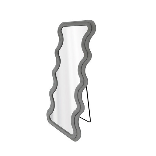 Oglinda podea rama catifea gri 66 x 160 cm