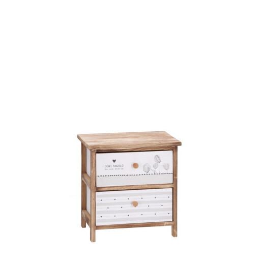 Comoda lemn multicolor, 2 sertare 40 x 29 x 41 cm