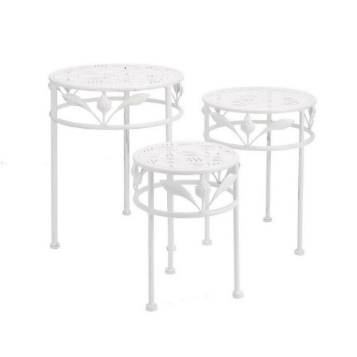 Set 3 masute fier alb 20 x 28, 25 x 33, 30 x 38 cm