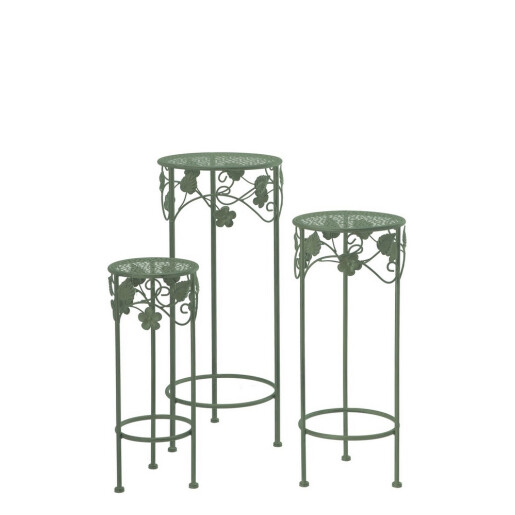 Set 3 suporturi flori fier verde 20 x 50, 25 x 60, 30 x 70 cm