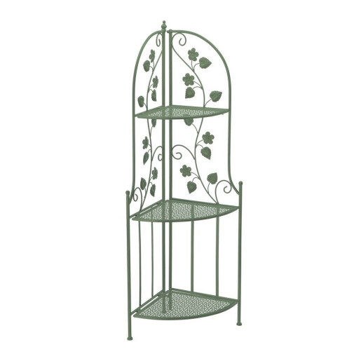 Raft pardoseala de colt fier verde 35 x 49 x 125 cm