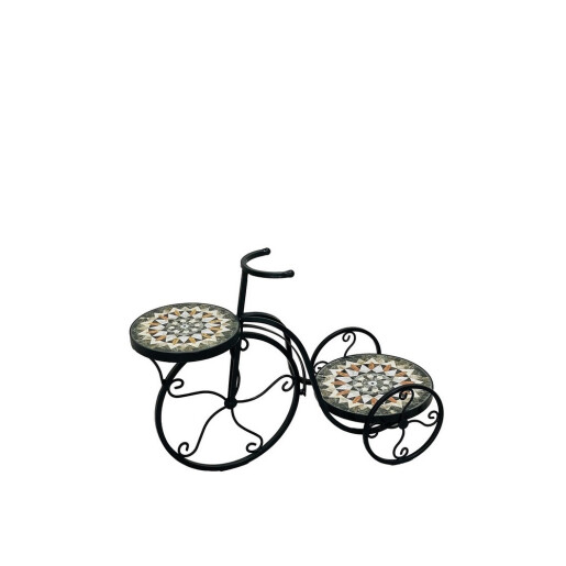 Suport ghivece flori Bicicleta fier ceramica multicolora 62,5 x 26,5 x 43 cm