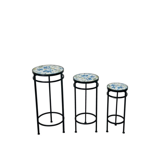 Set 3 suporturi ghivece flori ceramica fier 20 x 48,  25 x 57, 30 x 66 cm