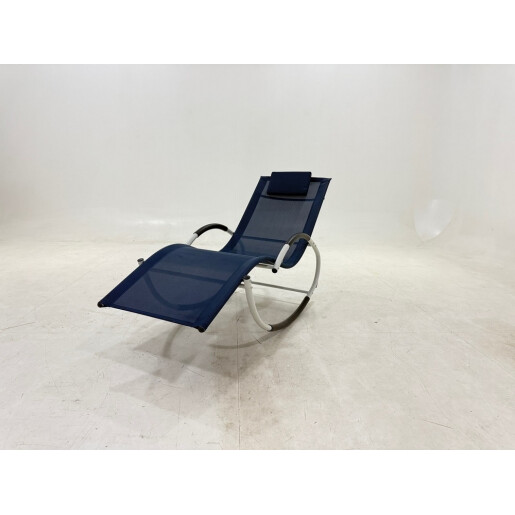 Sezlong, balansoar gradina textilena albastra fier 155 x 65 x 85 cm